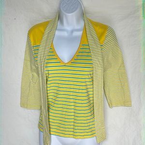 De Coded ladies stretch striped top size Medium